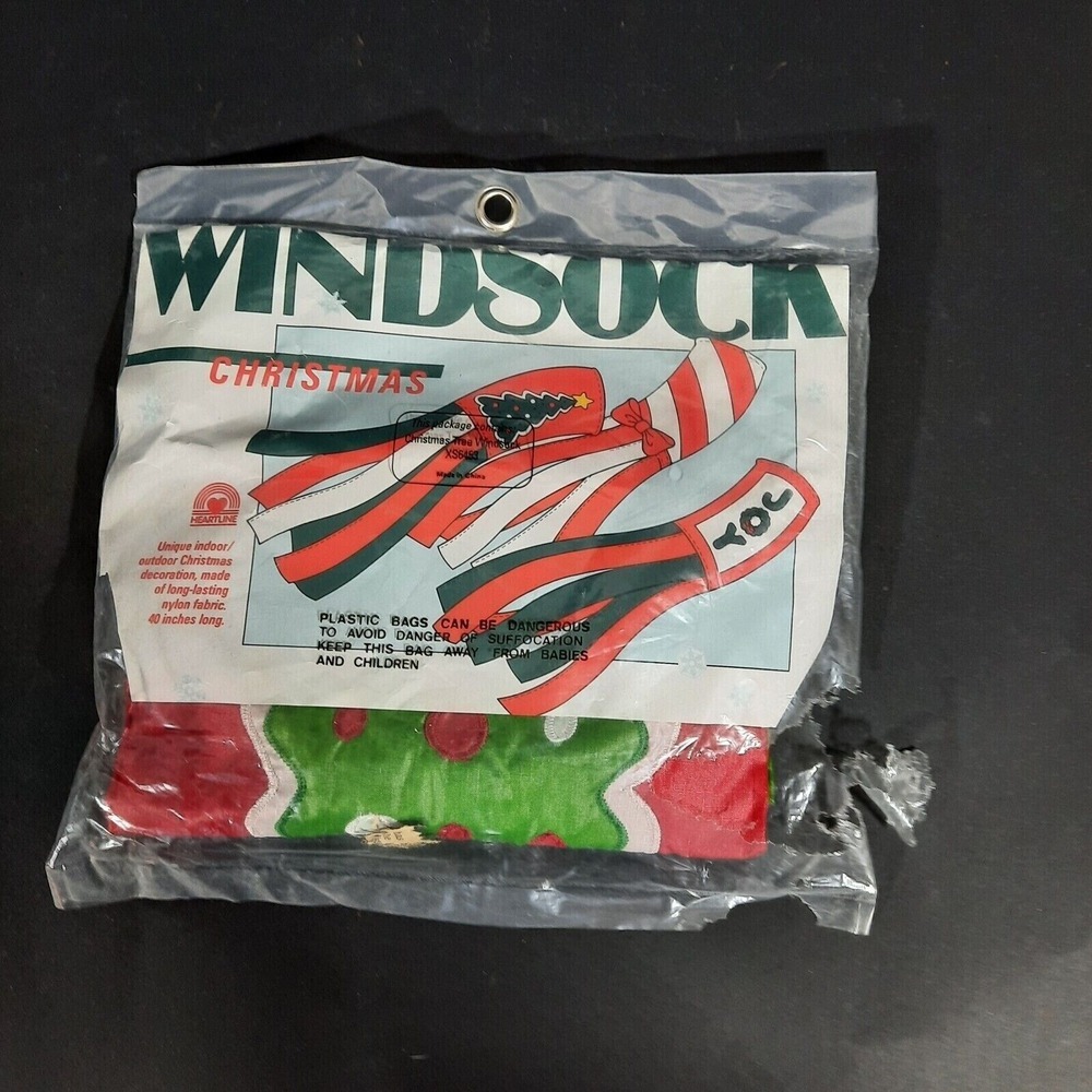 Christmas Windsock Festive Outdoor Decoration Red & Green Nylon Holiday Decor‎